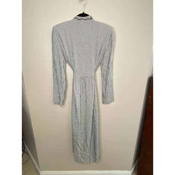 Jessica Howard Womens Vintage Houndstooth Maxi Dress 6 Mandarin Collar Tie Waist - Picture 3 of 7